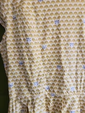 Tulip B Dress Ivory Yellow Grey Cat Faces Womans Large