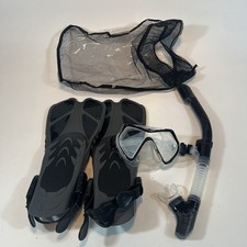 Snorkeling Gear Set Mask Fin Snorkel Adult Anti Fog Men's Shoe Size 9-13