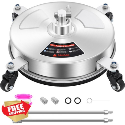 #ad Dalmbox 14quot; Pressure Washer Surface Cleaner 4 Wheels 1 4quot; Quick Plug $75.99