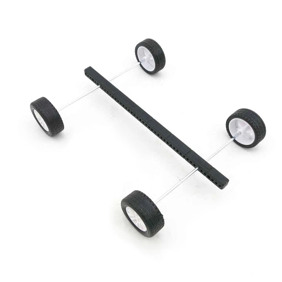 30/38mm RC Modellbau Räder Gummi Reifen Kunststoff Radnaben Auto Modell DIY 1:20 - Bild 4 von 4