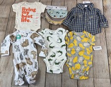 Baby Boy Outfits Bibs 0-3 3-6 Month Lot Old Navy Carters Jennifer Ann Alligator