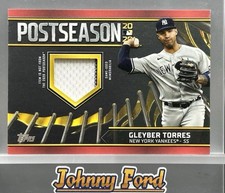 Gleyber Torres 2021 Topps Series 1 Red Postseason Relic #11/25 Yankees #PPR-GT