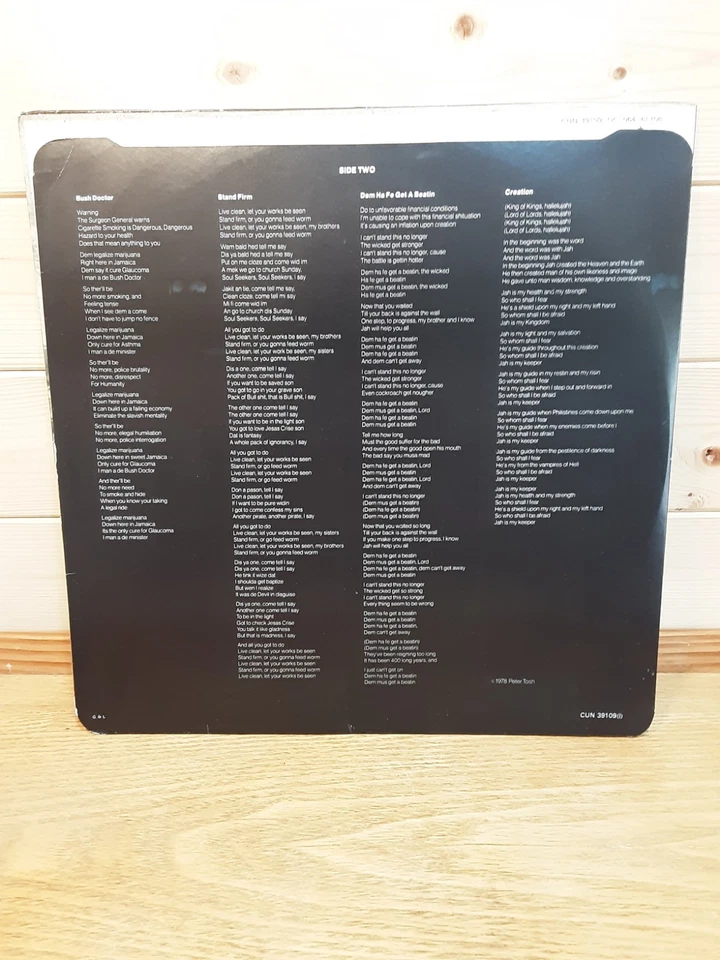 Peter Tosh Bush Doctor 12" Vinyl Lp Bonus Track Rolling Stones Records Nr Mint - Image 4 of 4