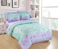 Multicolor Mermaid Sea Life Design 5 Piece Comforter Bedding Set for Girls/Be...