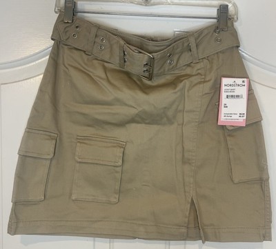 Juicy Couture Cargo Mini Skirt Women s Size 29 Belt Nomad Brown (Khaki) NWT