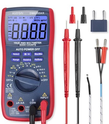 Digital Multimeter and Analyzer TRMS 6000 Counts Volt Meter Ohmmeter Tool