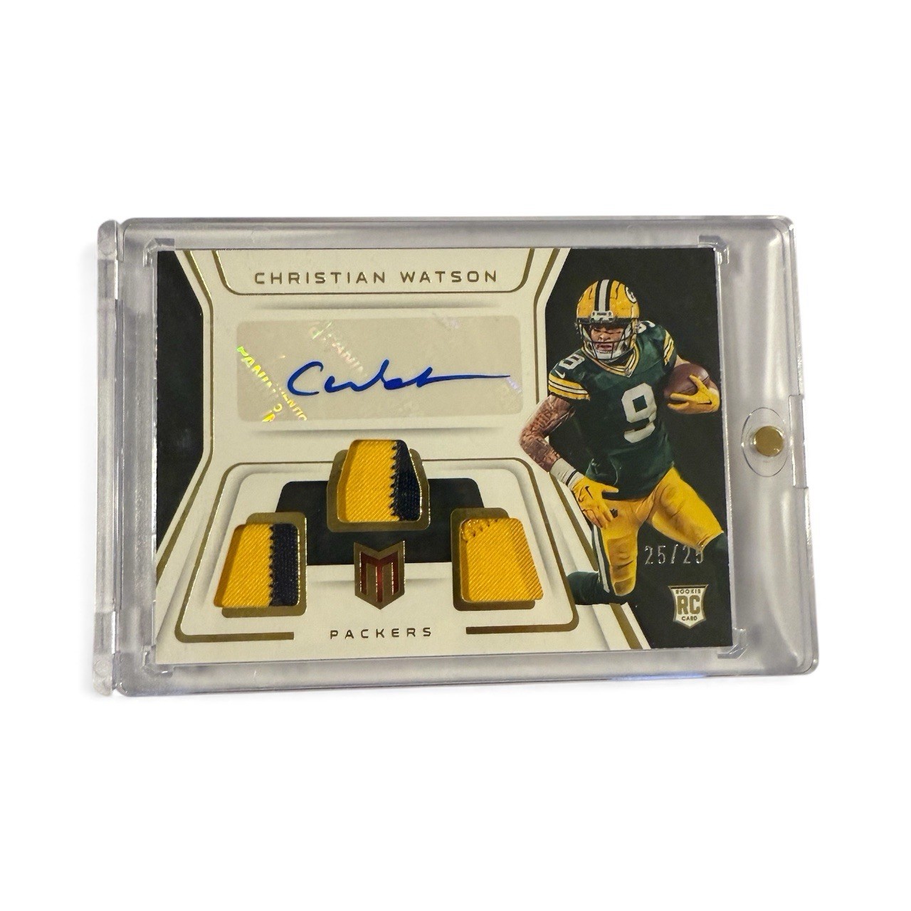 Christian Watson Panini Chronicles Momentum Triple Jersey Autographs #MJACHW Patch