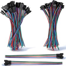 mxuteuk 20 Pairs 22 AWG JST SM Plug 4 Pin Male to Female LED Wire Connector Adap