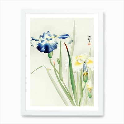 Iris (1900 1936), Ohara Koson Kunst gerahmtes Wandbild Poster Leinwanddruck Bild