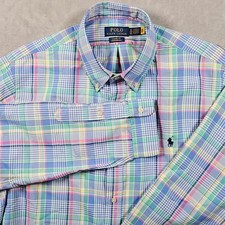 Polo Ralph Lauren Shirt Mens XL Colorful Plaid Classic Fit Performance Pony Logo