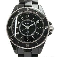 CHANEL J12 Black Ceramic 33mm Quartz Watch H5695 Black Dial Ladies