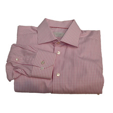 ETON SLIM FIT LONG SLEEVE PINK white BUTTON UP DRESS SHIRT MENS Sz 41 -16