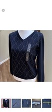 Tommy Hilfiger Navy Blue V Neck Sweater