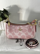 Coach Teri Shoulder Bag Signature Canvas CAL51 Powder Pink outlet NEW
