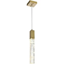 Elegant Lighting 2088D5SG Aurora 1 Light 5 inch Satin Gold Pendant Ceiling Light