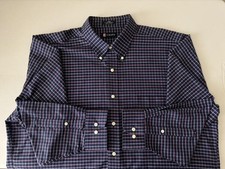 CHAPS NWOT Navy Red Blue White Plaid Cotton Poly 17 34-35