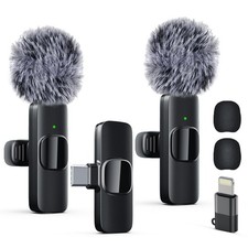 Professional Wireless Lavalier Lapel Microphone for iPhone, iPad, mini Video...