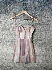 Aritzia Wilfred Women Dress Purple Fable Mini Patchwork Sweetheart A Line Sz 00