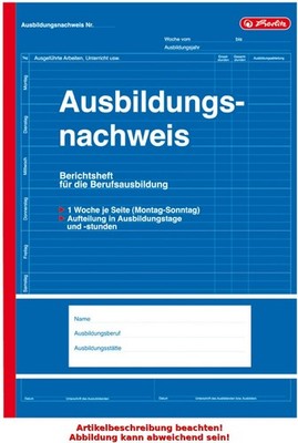 herlitz Formularbuch 'Ausbildungsnachweis', DIN A4, 28 Blatt