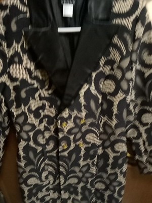 Venus Textured Coat. Black / Ivory   Ladies US Size 6 VGC
