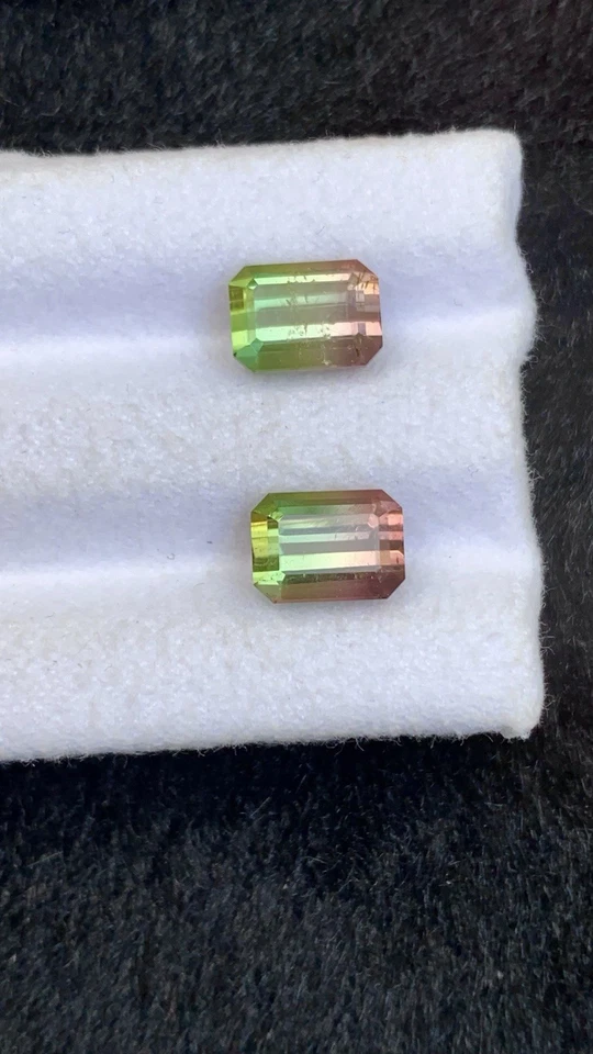 4.21 CRT BicolourWatermelon🍉Tourmaline Pair Natural Earth Mined UnheatedFaceted - Image 3 of 4