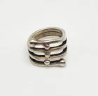 Vintage Handmade Sterling Silver Modernist Split Shank Ring Size 4.75