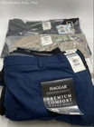 Haggar Mens Black Blue Beige Classic Fit Dress Pants Size 52WX30L Lot Of 4