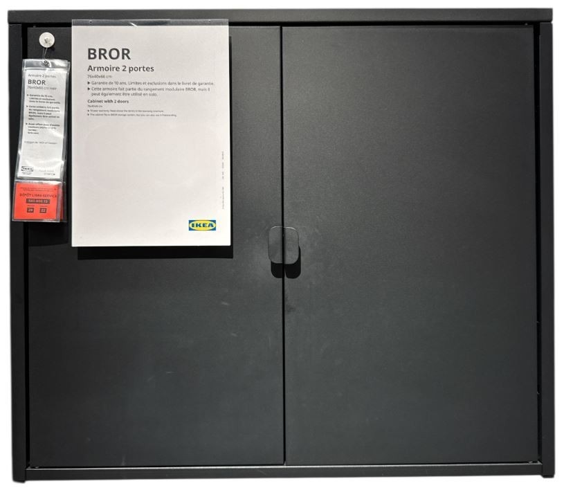 New IKEA BROR Black Cabinet with 2 Doors (29 ⅞x15 ¾x26 