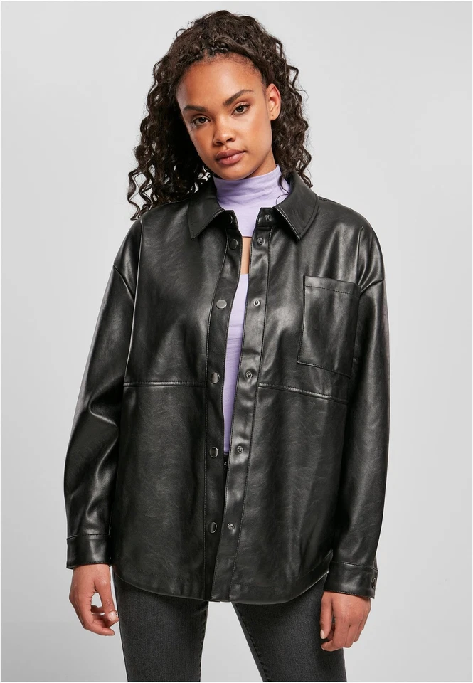 Ladies Faux Leather Overshirt Lederjacke Damen | Urban Classics | TB4514 - Bild 1 von 1
