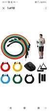 11 PCS Resistance Band Set Yoga Pilates Abs Exercise Fitness Tube Workout Bands