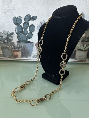 Vtg Robin Steele Gold Toned 46  long necklace. See pics.