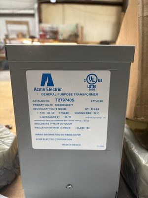 #ad #ad Acme Electric 1 kVA Transformer T279740S 120 208 240 277V 120 240V $129.99
