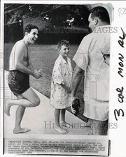 1959 Press Photo Angel Saavedra, Fidel Castro Jr. & Mark Thanasouras in WI