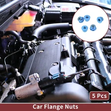 5 Pcs M3 Car Flange Nuts Aluminum Alloy,Plastic Rubber Ring Flat Hex Sky Blue