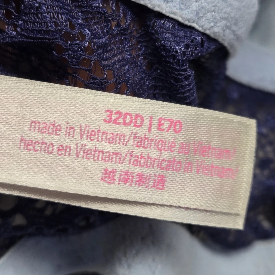 PINK Victoria's Secret Women Bra 32DD Navy Blue Light Floral Date Push Up - Image 4 of 4