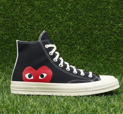 Converse Chuck Taylor CDG Comme Des Garcons All Star 70 Hi Play schwarz Herren Uk 10