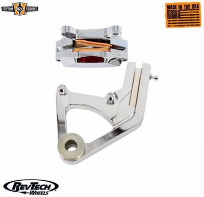 Chrome Rear Disc Brake Caliper Assembly Kit Fit For Harley Softail 1984-1999