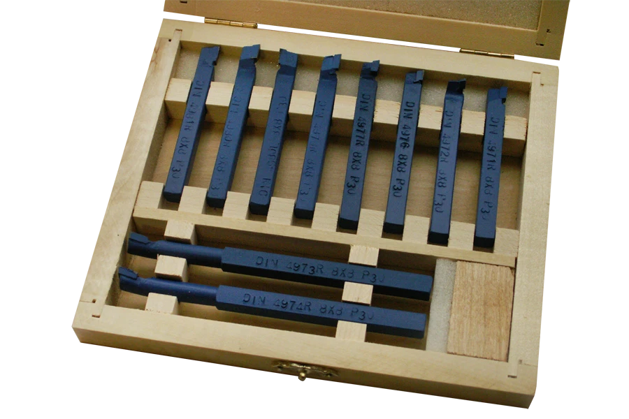 10 tlg. HM Drehmeißelset Drehstahlset Messerset Drehstähle Drehbank 10mm hoch - Bild 2 von 4