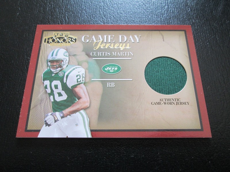 CURTIS MARTIN 2001 PLAYOFF HONORS GAME DAY JERSEYS AUTHENTIC GAME USED FOOTBALL