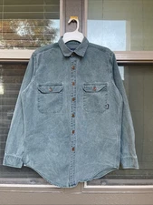 RARE Patagonia Canvas Shirt MEDIUM Forest Green Work Chore Jac Patina CPO VTG