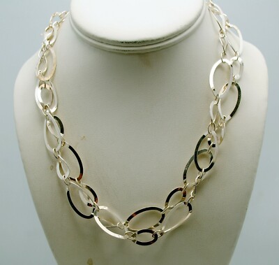 LANGE EINZIGARTIGE HALSKETTE STERLINGSILBER 36,5'' #FMM330