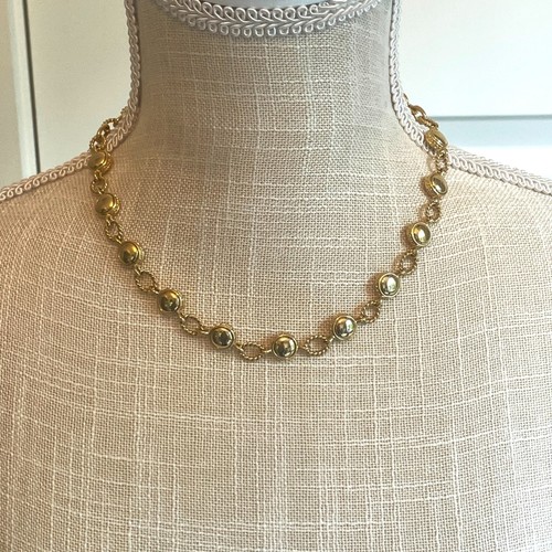 VTG Napier Signed Gold Tone Chain Link Necklace - Picture 2 of 8
