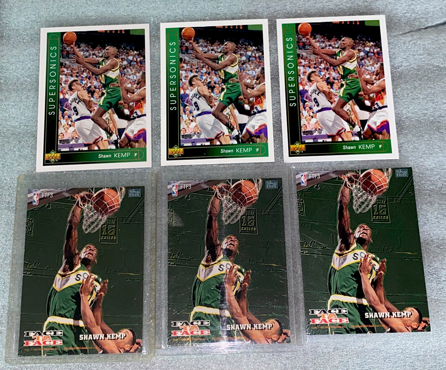 16 Card Shawn Kemp Lot 199091 NBA Hoops 279 Rookie RC Seattle