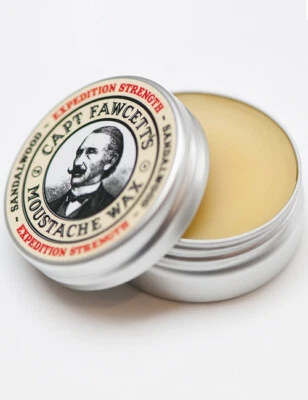 Captain Fawcett Expedition Strength Moustache Wax Sandalwood Firm Hold 15ml Tin