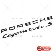 New Matte Black PORSCHE Cayenne Turbo S Letter Rear Badge Emblem Nameplate 958