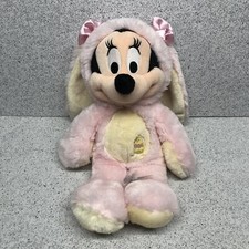 Authentic Disney Store Minnie Mouse Easter Bunny Plush Pink 15  