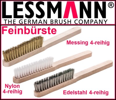 LESSMANN Reinigung Feinbürste Messing / Nylon / Edelstahl Besatz 225mm 4 Reihig
