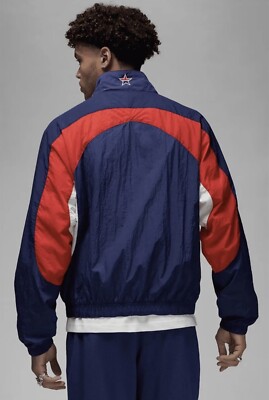 Nike Air Jordan x Trophy Room Jacket Mens Size XXL Tall Blue Woven 