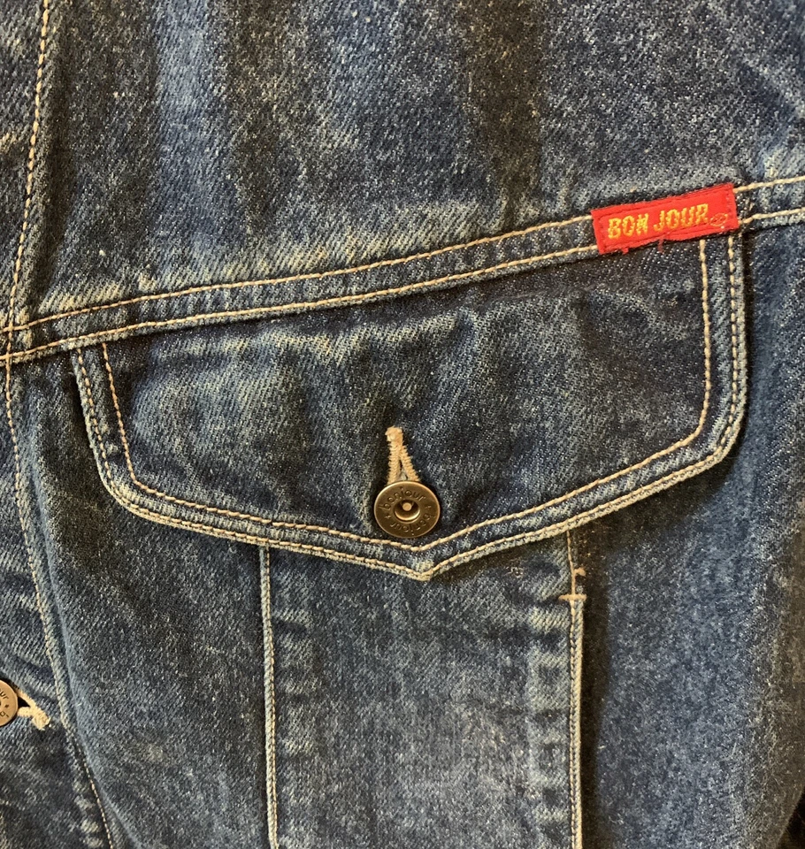 Chaqueta Jean Bonjour Jeans Vintage Años 80 Azul Denim Mujer Pequeña S Retro Años 80 Foto 2 de 4