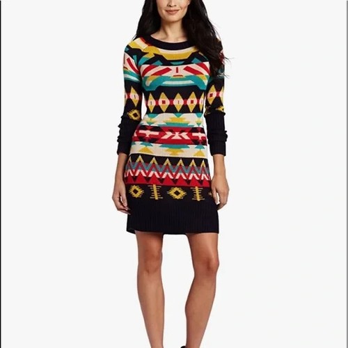 Jessica Simpson Sweater Dress Women's Size S Long Sleeve Multicolor - Picture 3 of 7